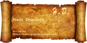 Hadi Dominik névjegykártya